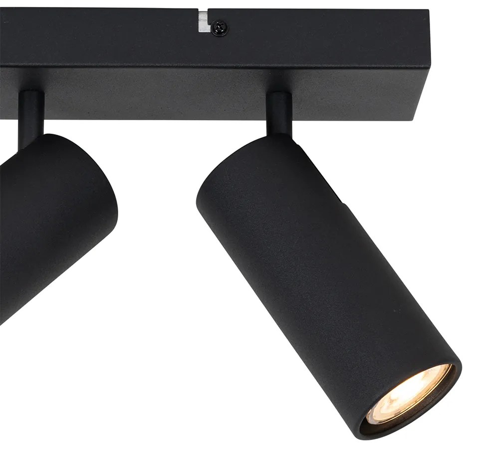 Candeeiro de teto moderno preto 4 luzes ajustáveis - Renna