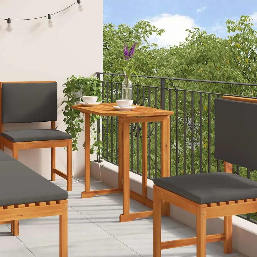 Conjunto de Jantar para o Jardim com 6 Peças e Almofadas em Madeira Só