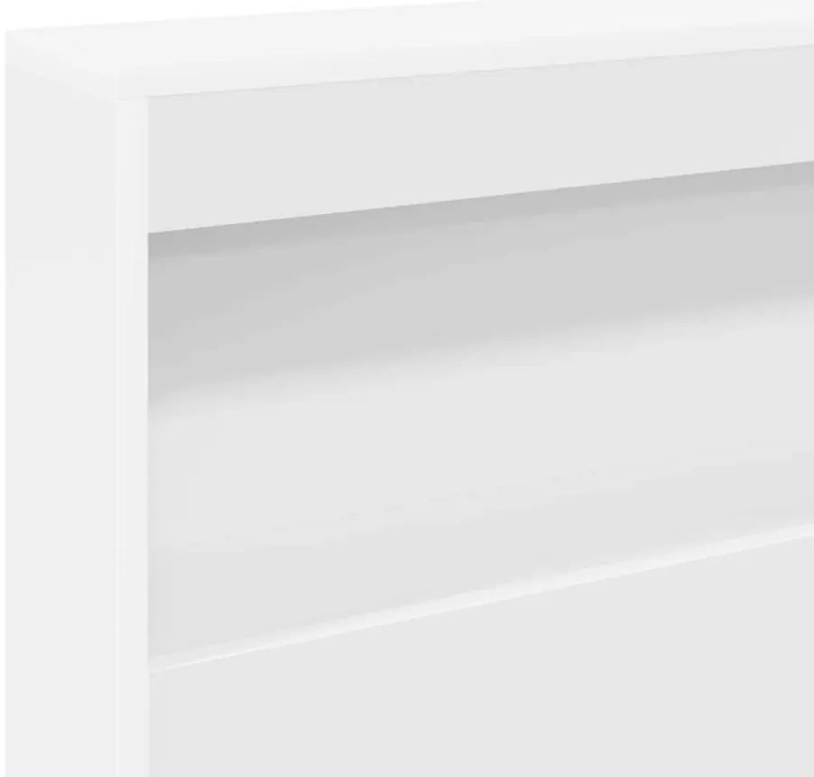 Cabeceira de armazenamento Branco 160 cm Madeira processada
