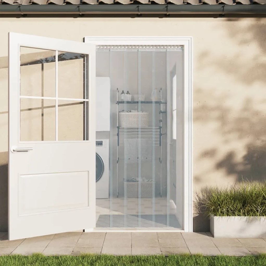 153859 vidaXL Cortina de porta 300 mm x 2,6 mm 10 m PVC transparente