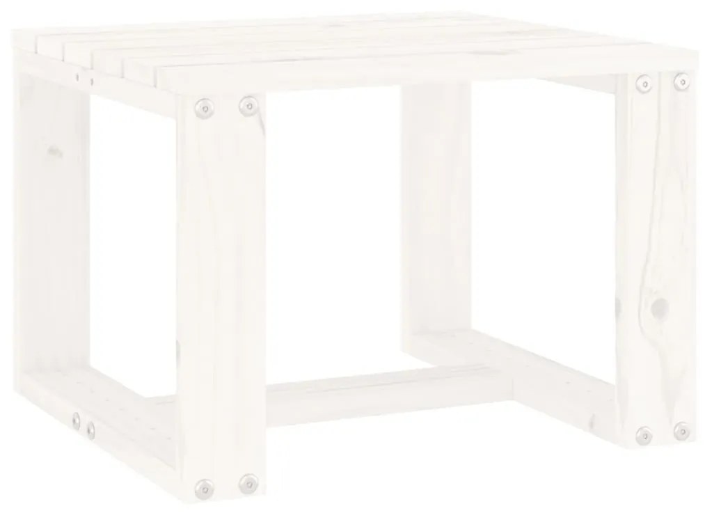 Mesa de apoio para jardim 40x38x28,5 cm pinho maciço branco