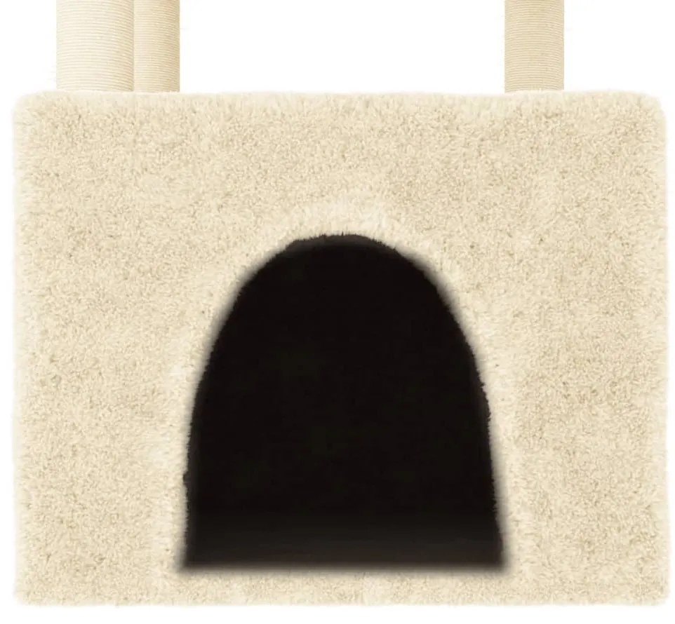 Árvore para gatos c/ postes arranhadores sisal 109,5 cm creme
