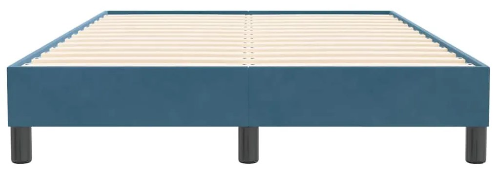 Box Cama de primavera sem Colchão Azul Escuro 120x210 cm Veludo