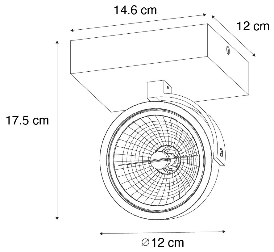 Foco de teto design bronze escuro rotativo e inclinável - Go