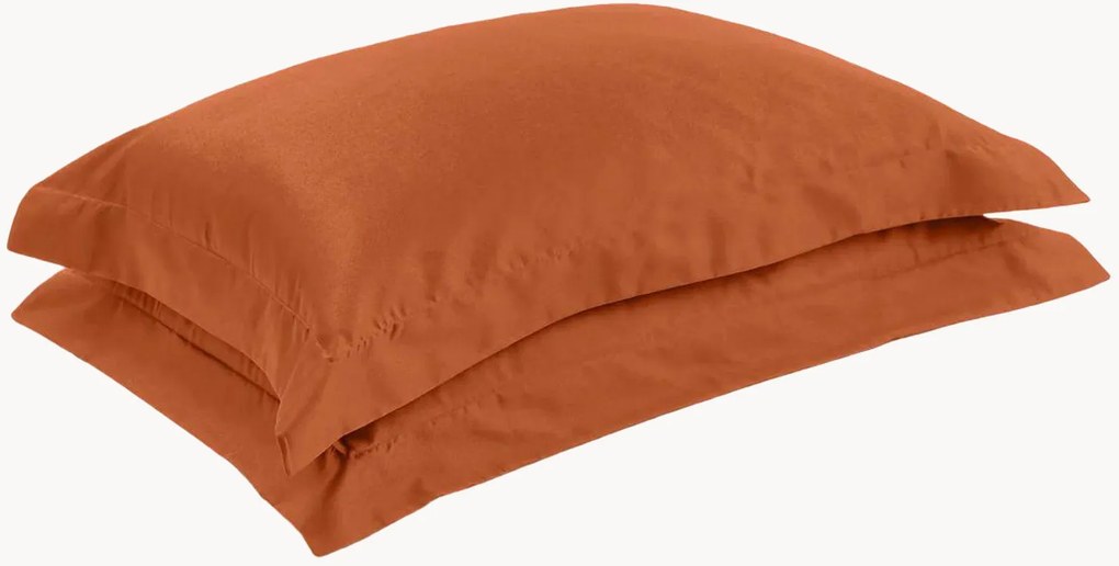 Fronhas de almofada em cetim de algodão Terracotta, conjunto de 2