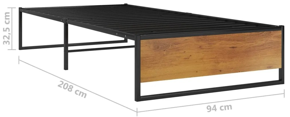 Estrutura de cama 90x200 cm metal preto