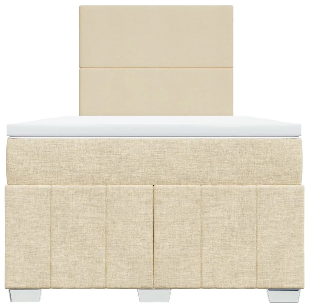 Cama boxspring com colchão 120x190 cm tecido cor creme