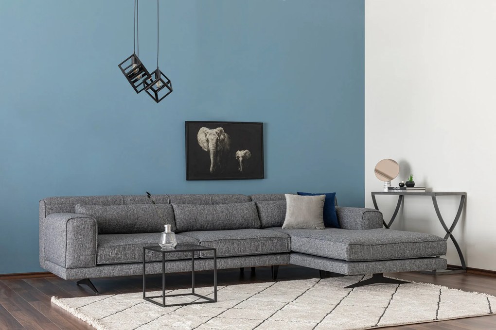 Sofá de Canto Jivago – Cinzento – 308 cm x 198 cm
