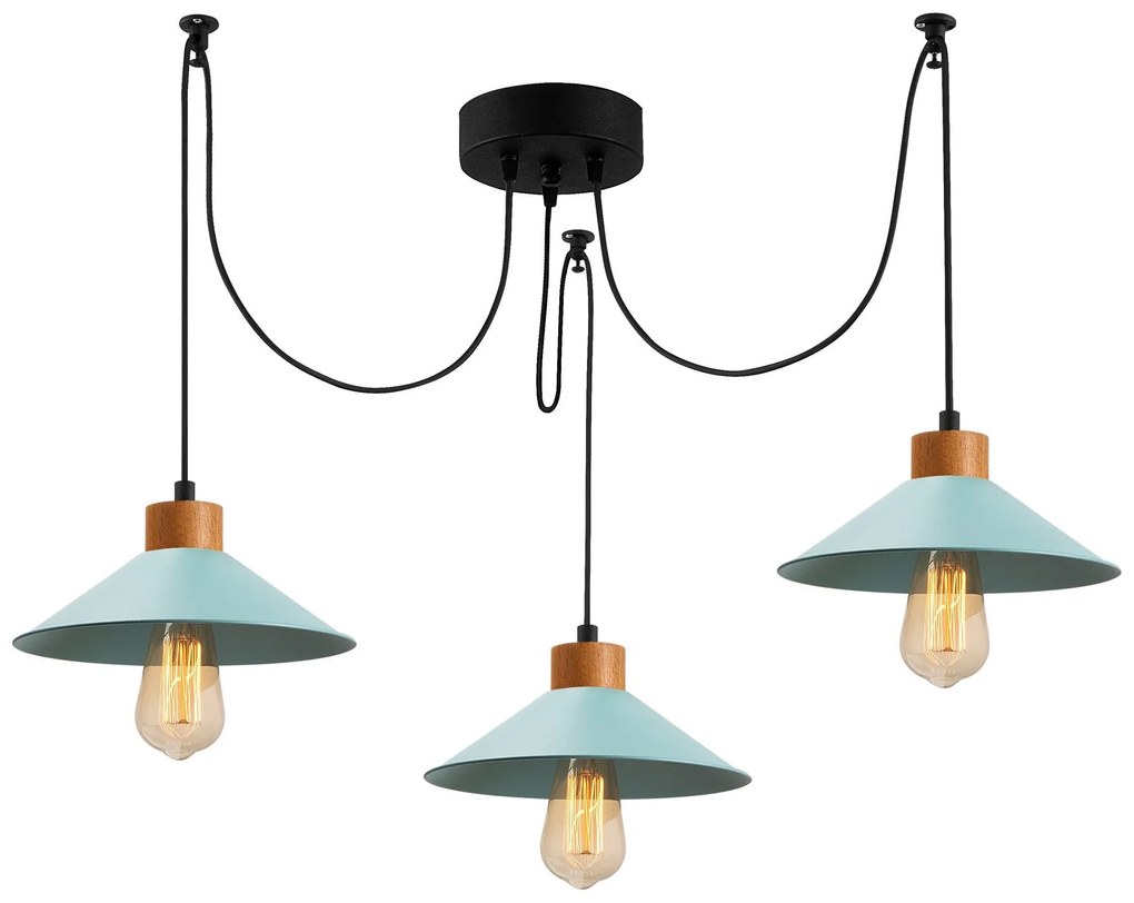 Candeeiro Suspenso Manavgat – Turquesa – 114 x 24 cm