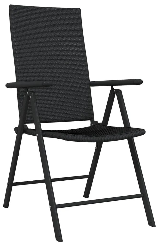 7 pcs conjunto de jantar para jardim preto