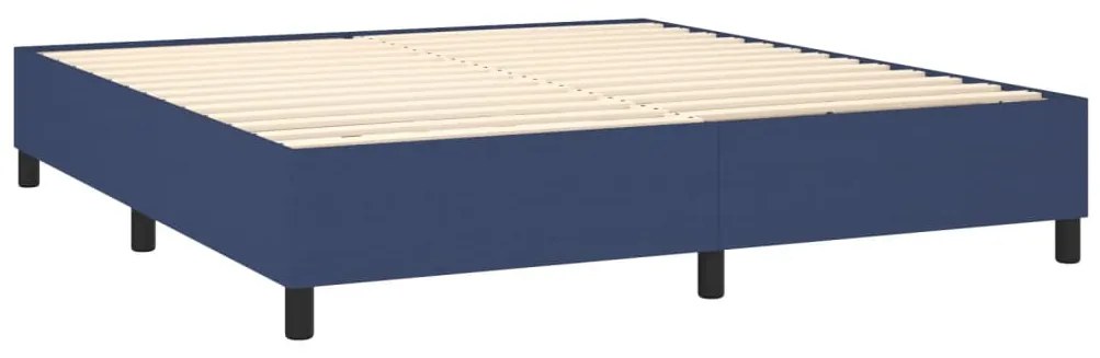 Estrutura de cama sem colchão 160x200 cm tecido azul