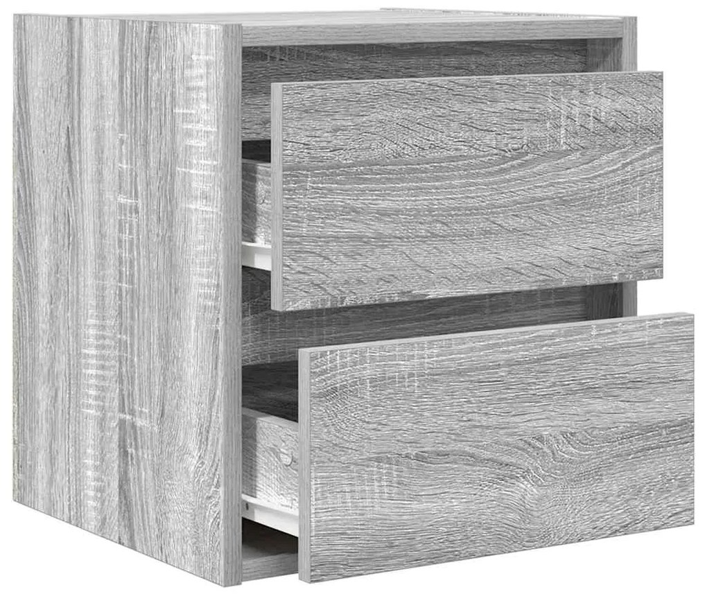 Mesas de cabeceira de parede 2 pcs 38x34x40 cm cinzento sonoma