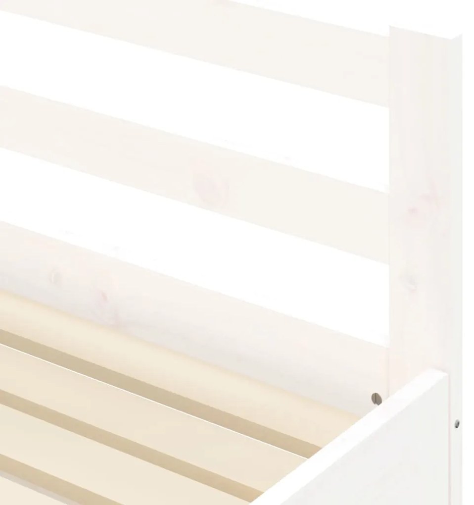 Sofá-cama com gavetão 90x190 cm madeira de pinho maciça branco