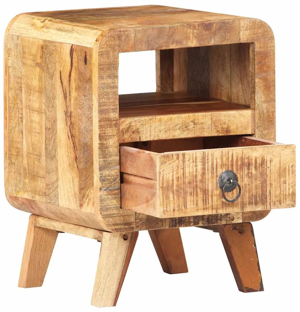 Mesa de cabeceira 30x30x41 cm madeira de mangueira áspera