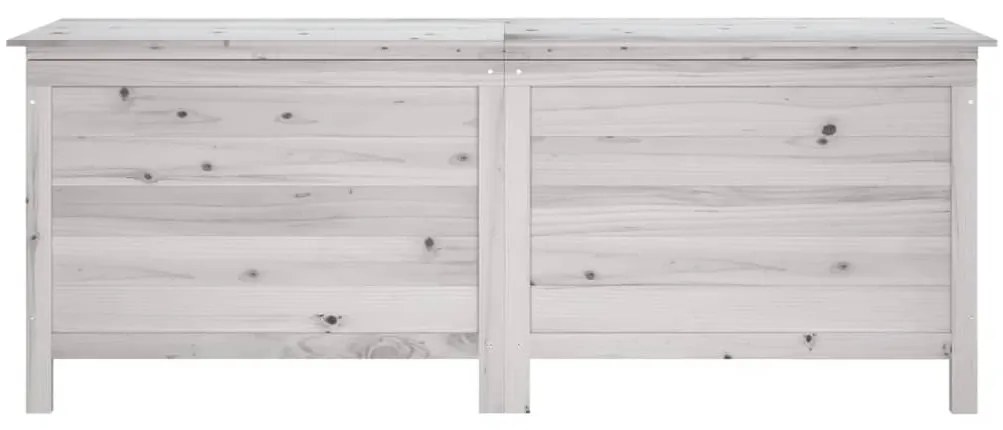 Caixa arrumação para jardim 150x50x56,5 cm abeto maciço branco