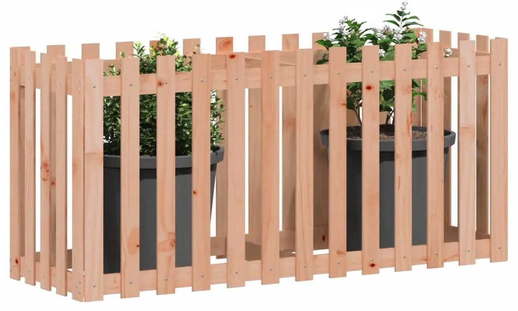 Canteiro elevado c/ design de cerca 150x50x70cm madeira douglas