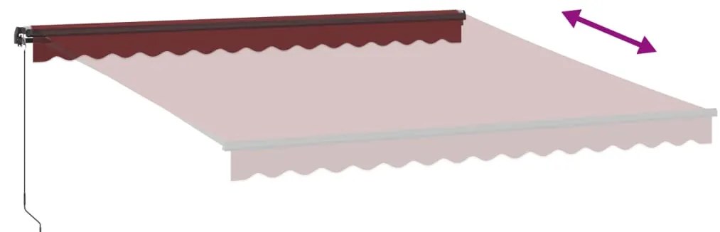 Toldo retrátil manual 400x300 cm bordô