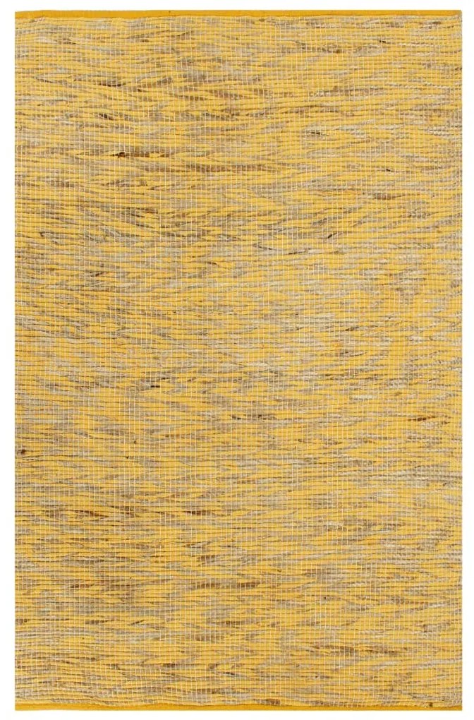 vidaXL Tapete artesanal em juta amarelo e natural 80x160 cm