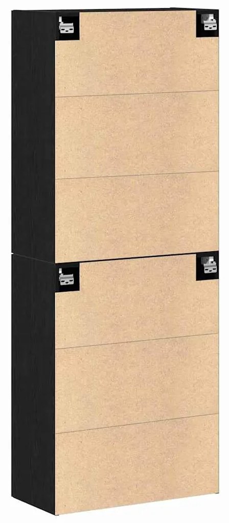 Armários 2 pcs em Carvalho Preto 69,5x34x180 cm em Madeira de Engenhar