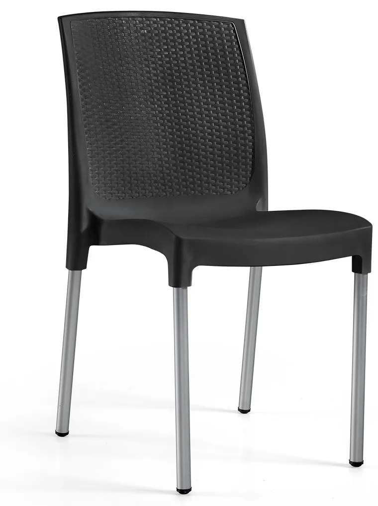Cadeira Silvy Preto – Polipropileno – Conjunto com 4 cadeiras