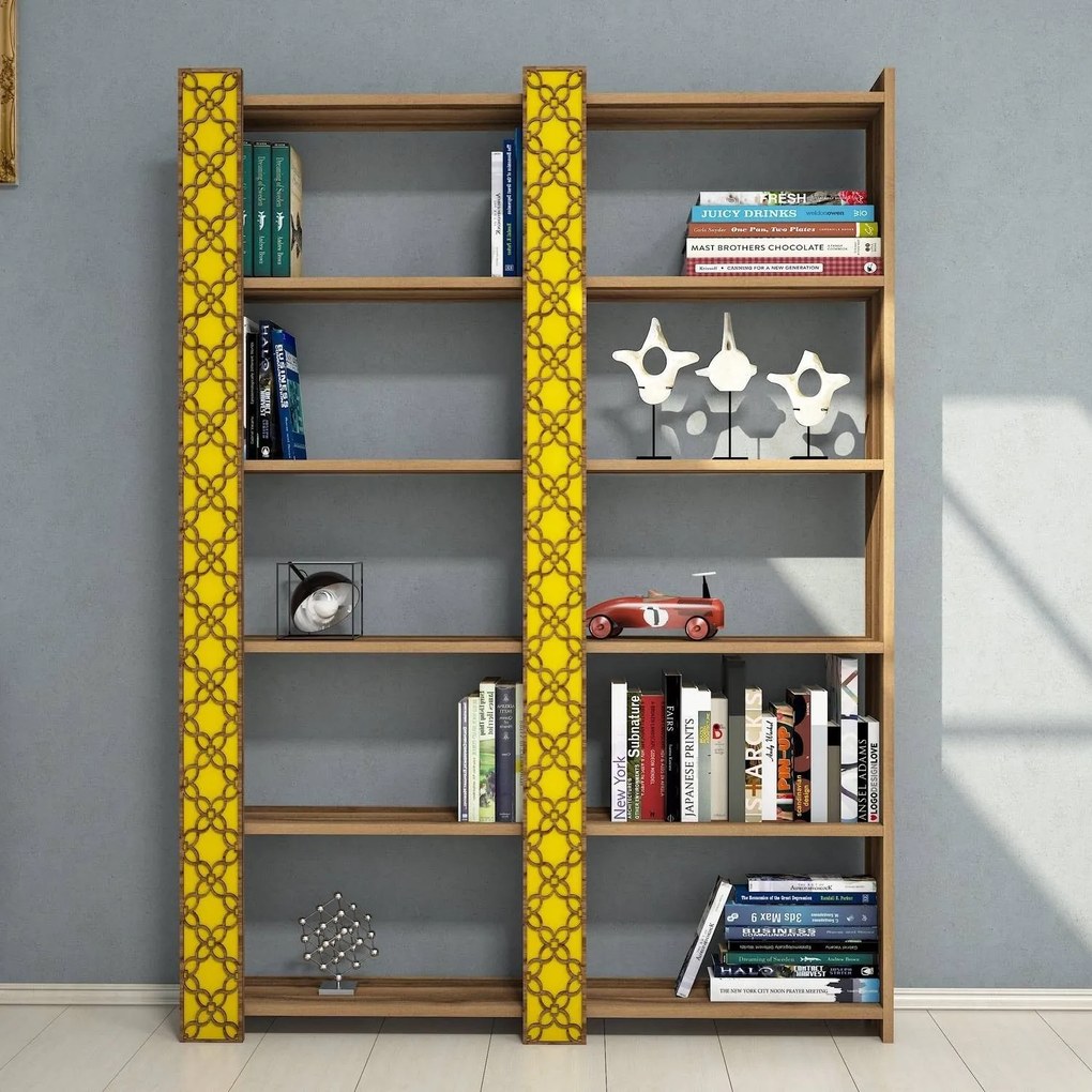 Estante City – Nogueira Amarela – 124,6x170x24,2 cm