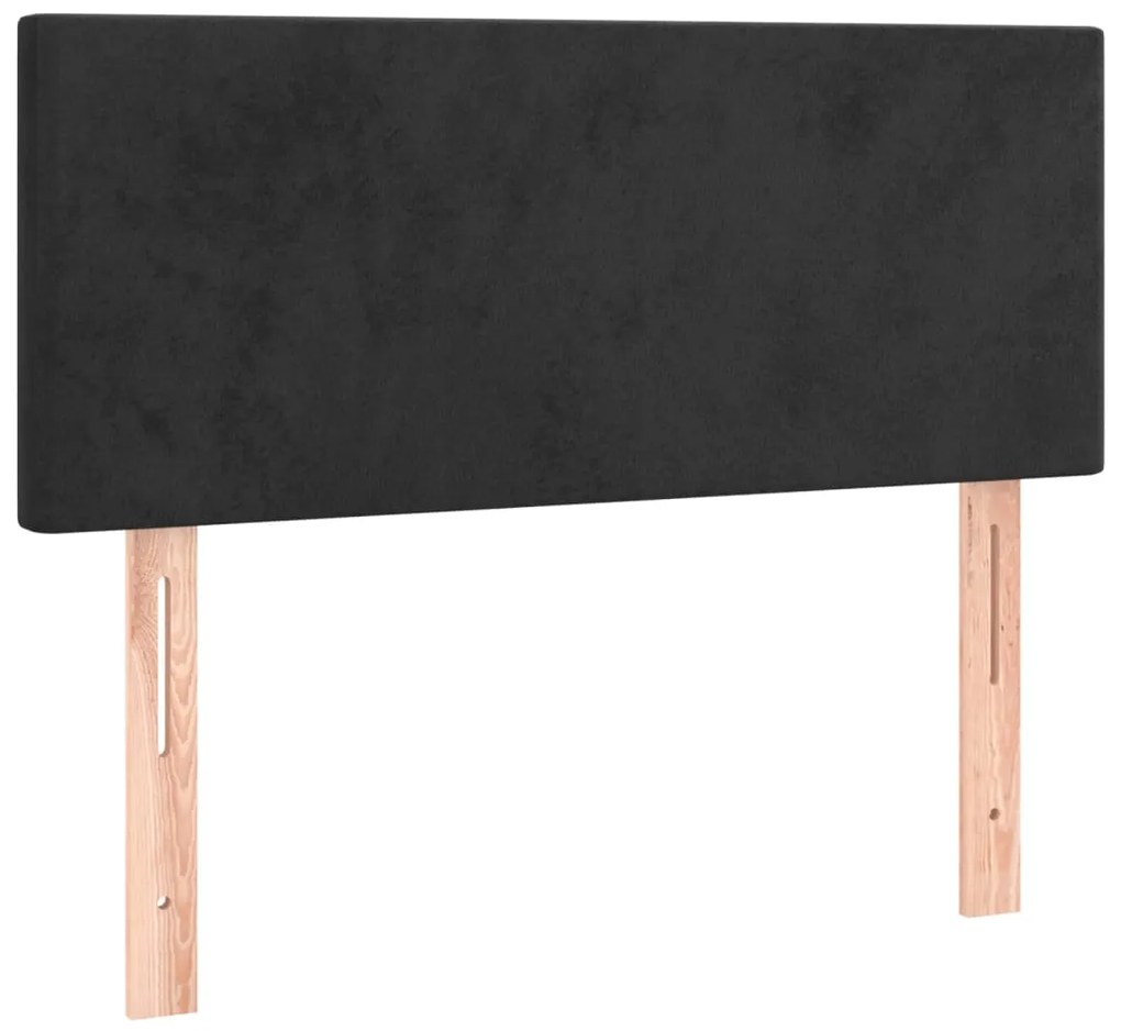 Cama com molas/colchão 90x200 cm veludo preto