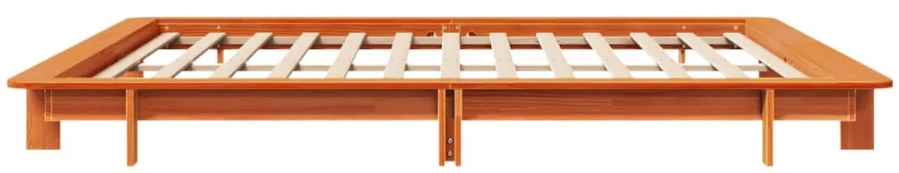 Cama sem colchão 180x200 cm pinho maciço castanho-mel