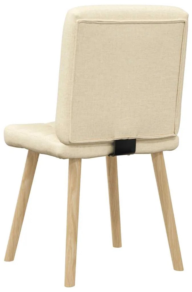 Cadeiras de jantar 2 pcs tecido cor creme