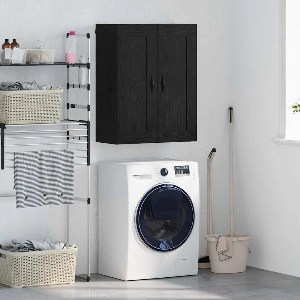 vidaXL Armário de parede Carvalho Preto 69,5 x 34 x 90 cm