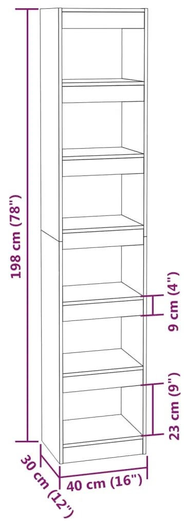 Estante/divisória 40x30x198 cm cor sonoma cinza