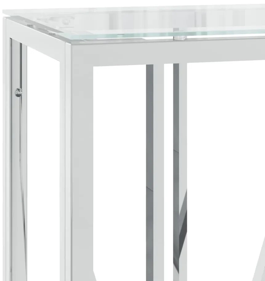 Mesa consola 110x30x70 cm aço inoxidável e vidro