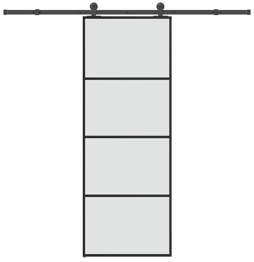 vidaXL Porta deslizante c/ conj. ferragens 76x205cm vidro ESG/alumínio