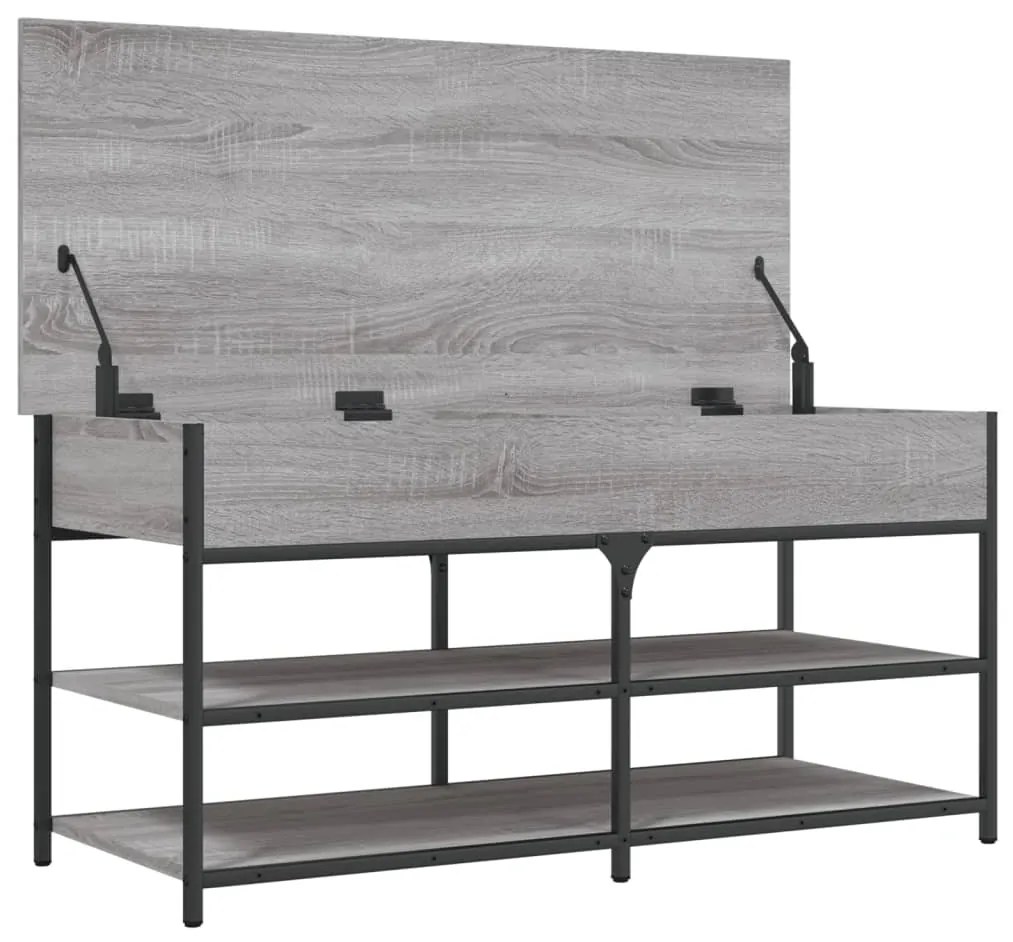 Banco sapateira 100x42,5x50cm derivados madeira cinzento sonoma
