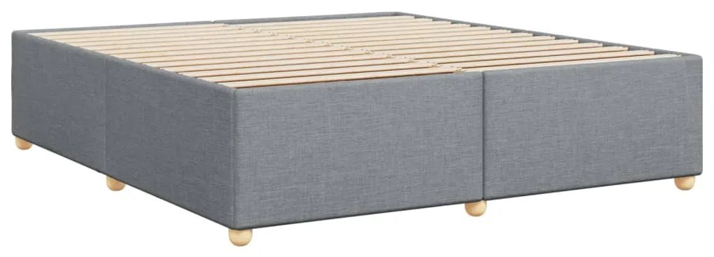 Estrutura de cama sem colchão 180x200 cm tecido cinzento-claro