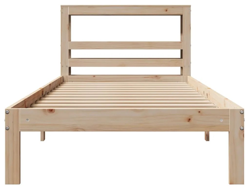 Estrutura de cama com cabeceira 90x200 cm pinho maciço