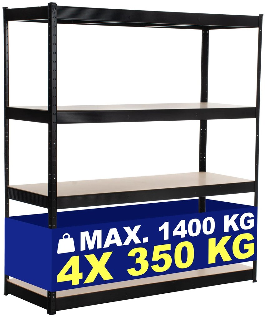 Estante de armazenamento 160 x 60 x 180 cm Preto