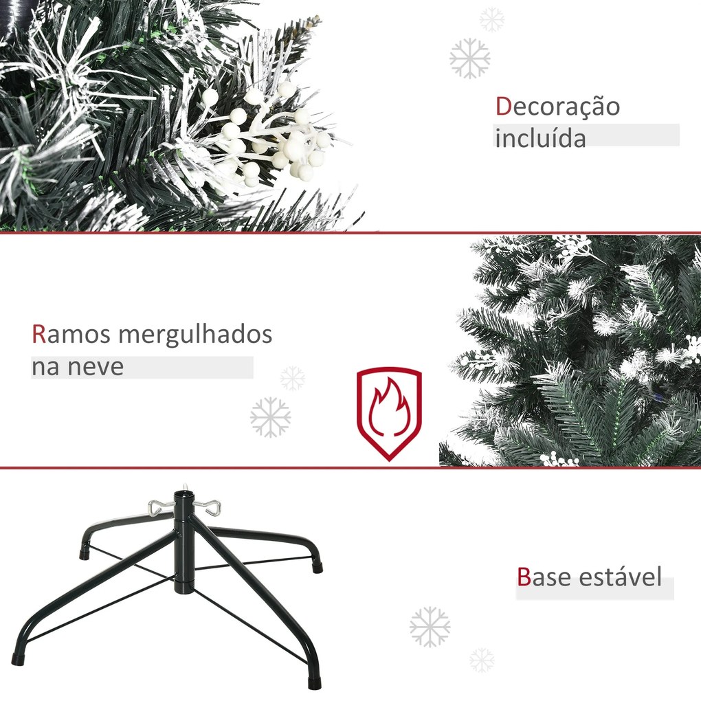 HOMCOM Árvore de Natal 150 cm Árvore de Natal Automática com 378 Ramos