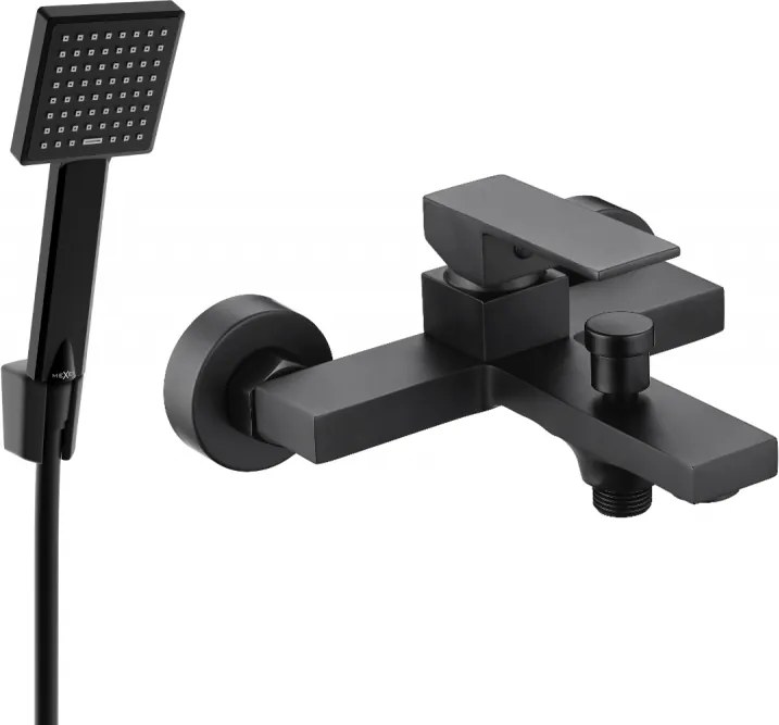 Mexen Uno R45 misturadora de banheira com conjunto de chuveiro, preta - 7143R45-70