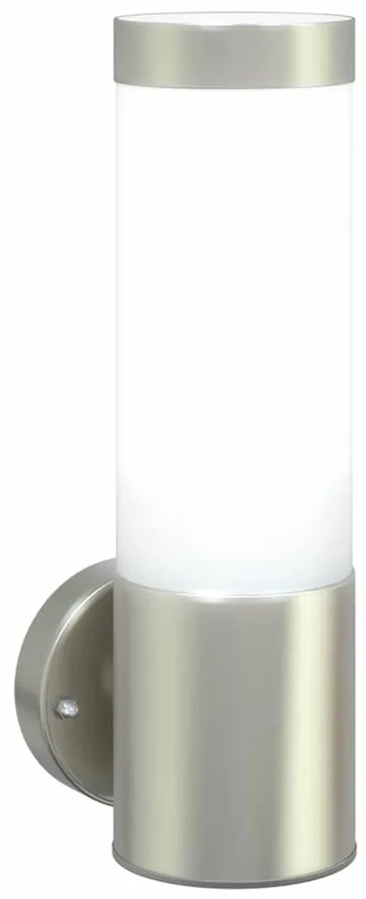 Luzes de Parede Externas vidaXL 2 pcs Aço Inoxidável Prateado IP44