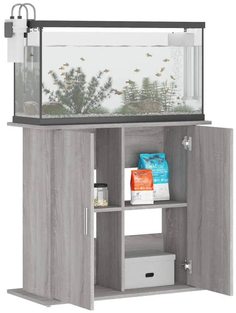 Suporte de aquário 81x36x73cm derivados de madeira cinza sonoma