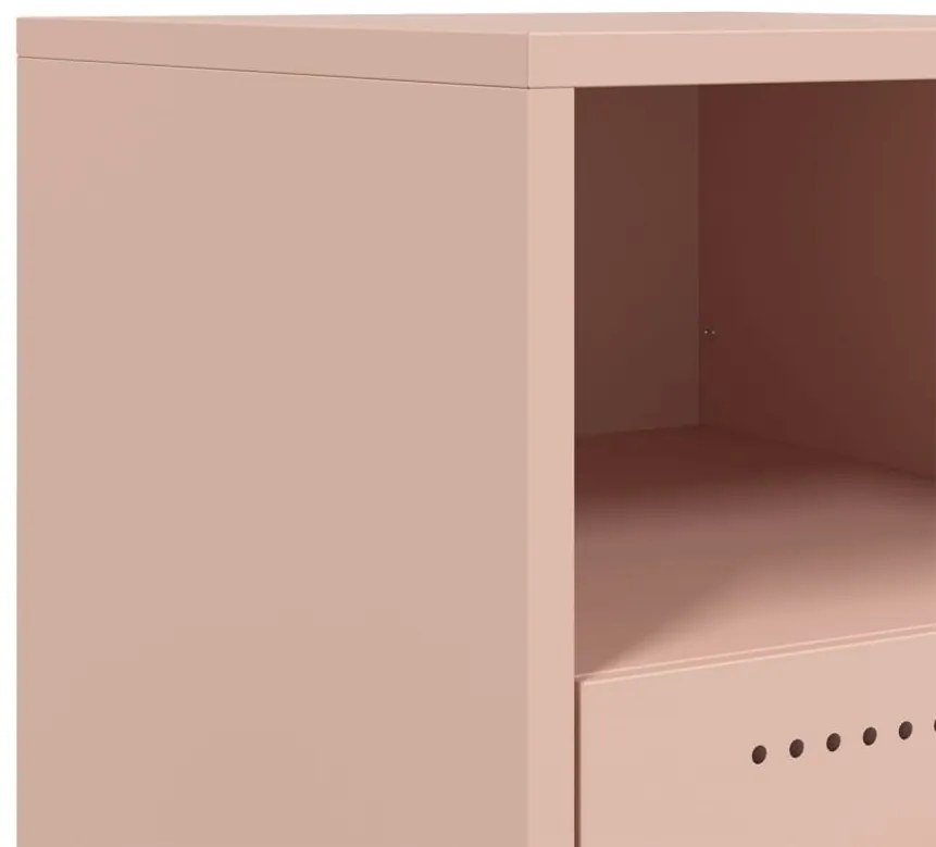 Mesa de cabeceira 36x39x43,5 cm aço rosa
