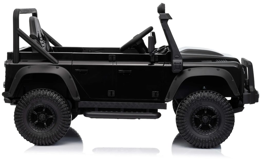 Jipe elétrico para crianças Land Rover Defender 110 SVX 12V, 4X4, luzes LED, bateria de lítio, licença ORIGINAL Preto