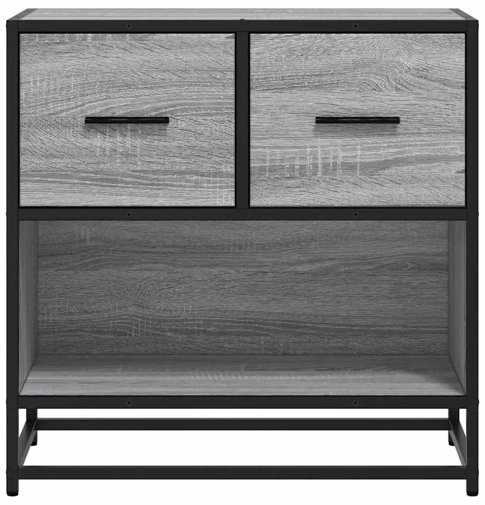 Mesa de cabeceira Sonoma 60x31x60 cm madeira e metal cinzento