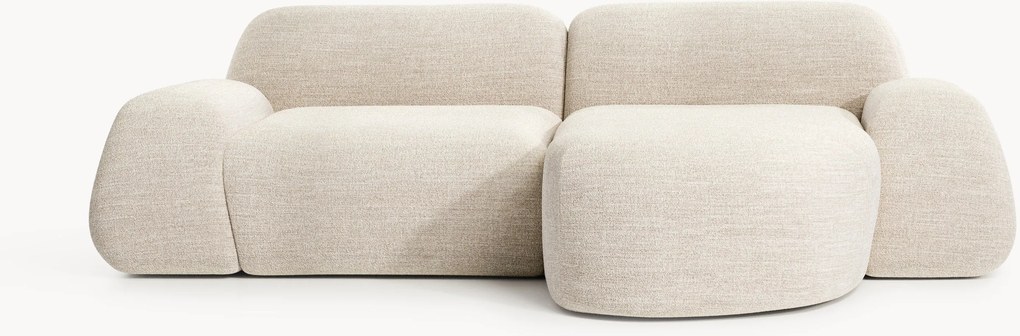 Sofá de canto modular em bouclé Wolke (3 lugares)