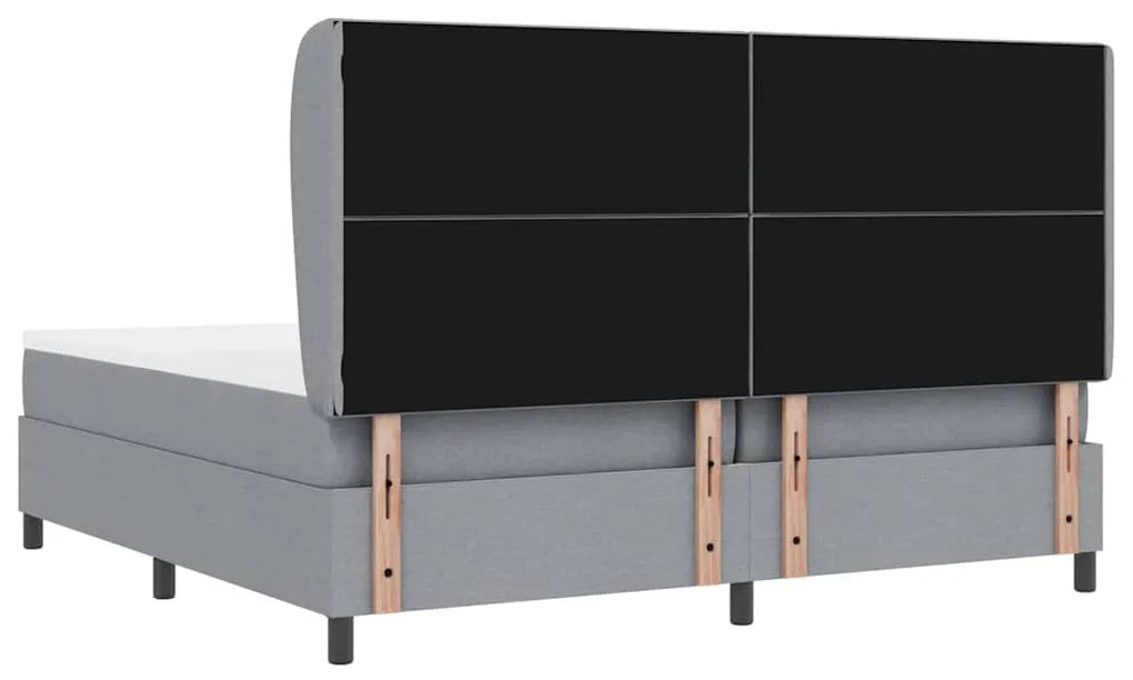 Cama Box com Colchão - Cinza Claro, 200x200 cm Tecido