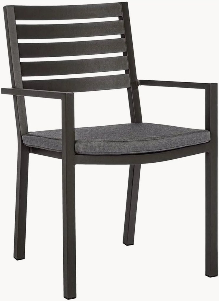 Cadeiras de jantar empilháveis para jardim com apoio de braços Helina, conjunto de 4