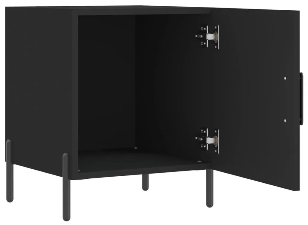 Mesa de cabeceira 2 pcs 40x40x50 cm derivados de madeira preto