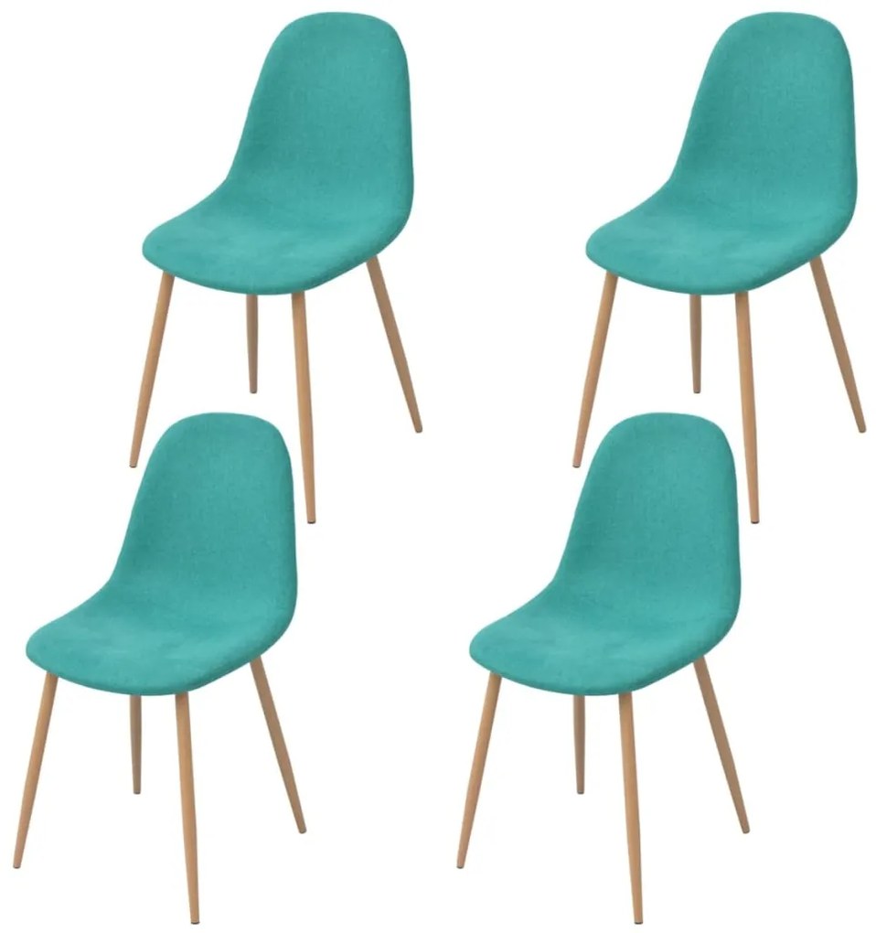 vidaXL Cadeiras de jantar 4 pcs tecido verde