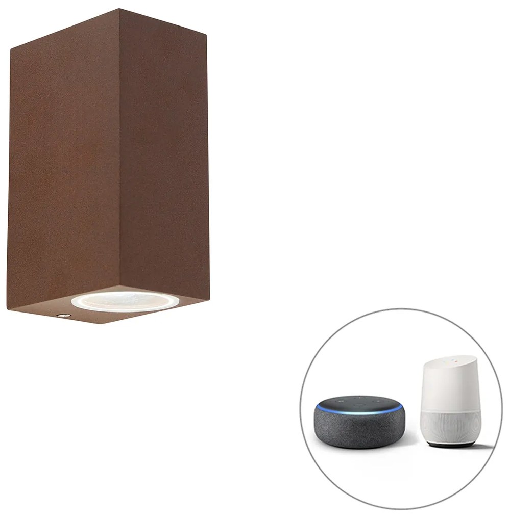 LED Candeeiro de parede inteligente castanho ferrugem IP44 incl. 2 Wi-Fi GU10 - Baleno Country / Rústico,Industrial