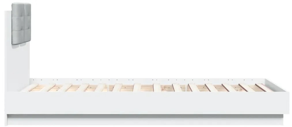 Estrutura cama cabeceira 75x190 cm derivados de madeira branco